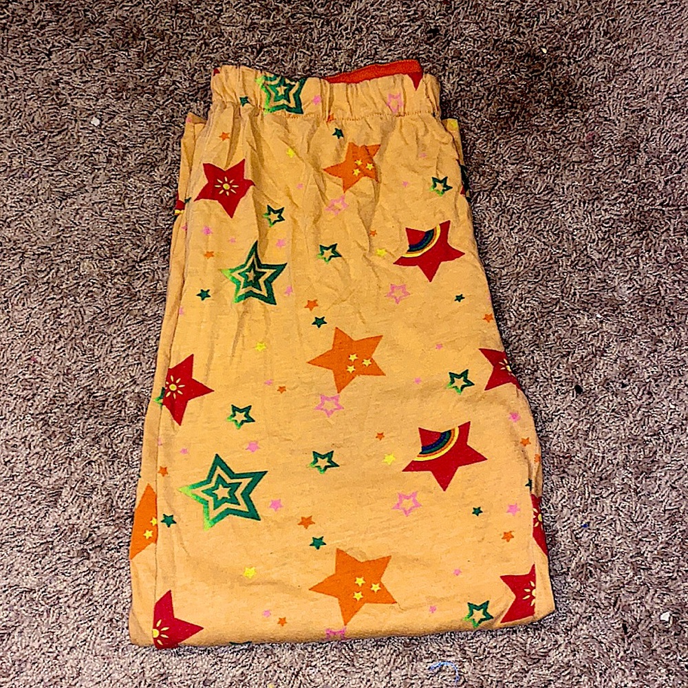 Orange Star Wide Leg Pajama Pants